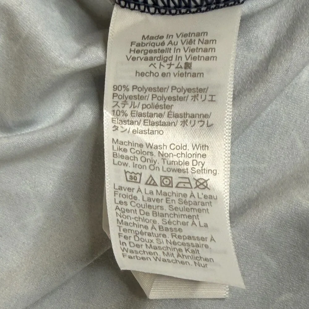 J. CREW Performance Polo Shirt Men L Blue All Over Golf Bag Tee Cart Trophy Club